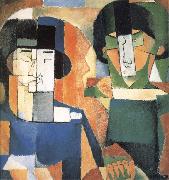 Diego Rivera Portrait of Makiyo and Fujita painting